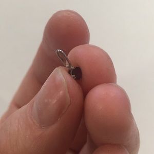 Tiny Minimalist 3mm 14k White Gold Ruby Charm